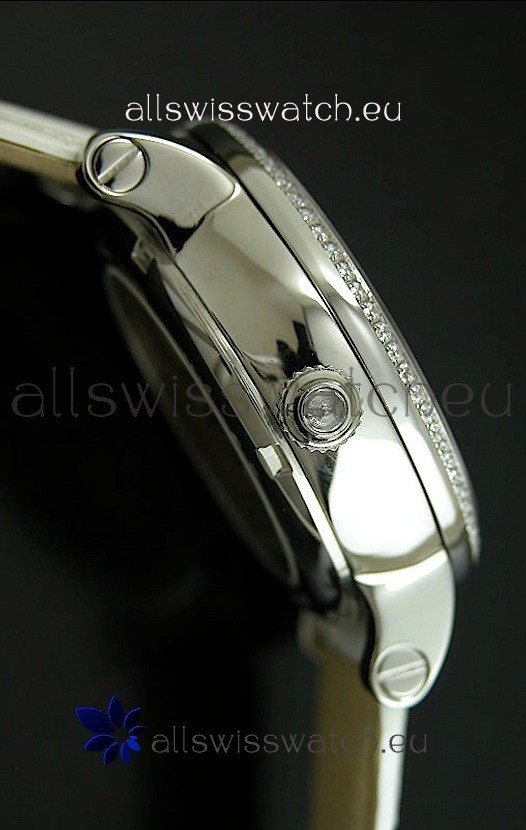 IMG_9081 Cartier Ronde de Tourbillon Diamond in White Strap Replica 4