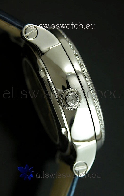 IMG_9081 Cartier Ronde de Tourbillon Diamond in Blue Strap Replica 4