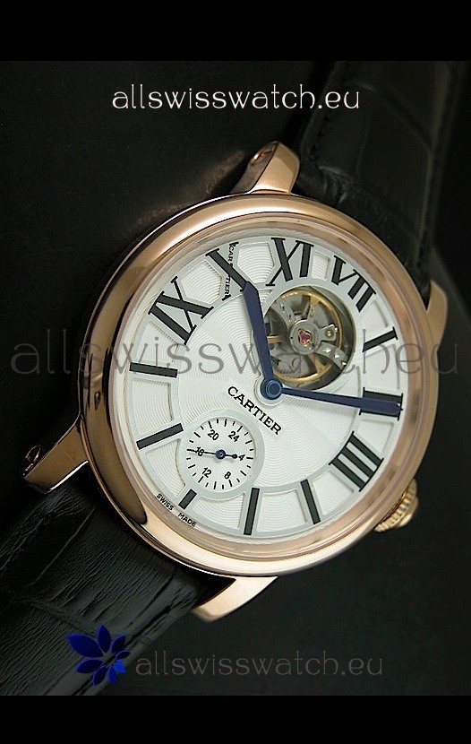 IMG_9081 Ballon De Cartier Flying Tourbillon - Pink Gold Case Replica 4