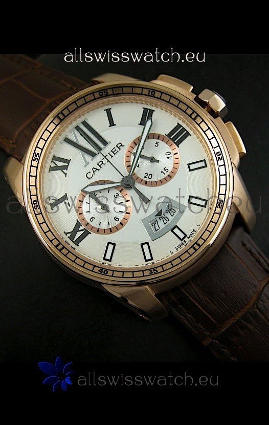 IMG_9081 Calibre De Cartier Chronograph in Pink Gold Replica 4