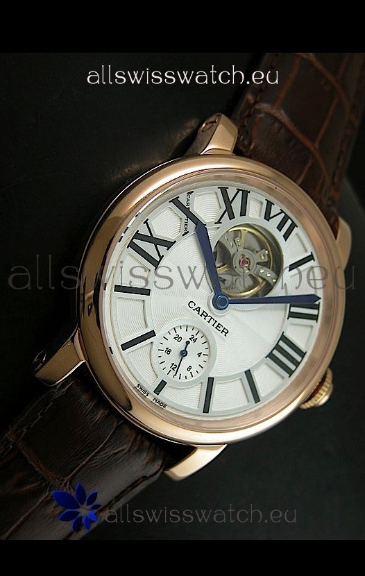 IMG_9081 Ballon De Cartier Flying Tourbillon - Pink Gold Case Replica 4