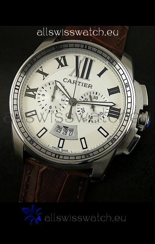 IMG_9081 Calibre De Cartier Chronograph in Steel Replica 4