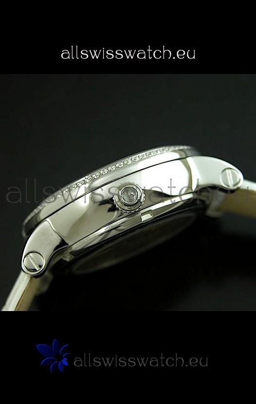 IMG_9081 Cartier Ronde de Tourbillon Diamond in White Strap Replica 4