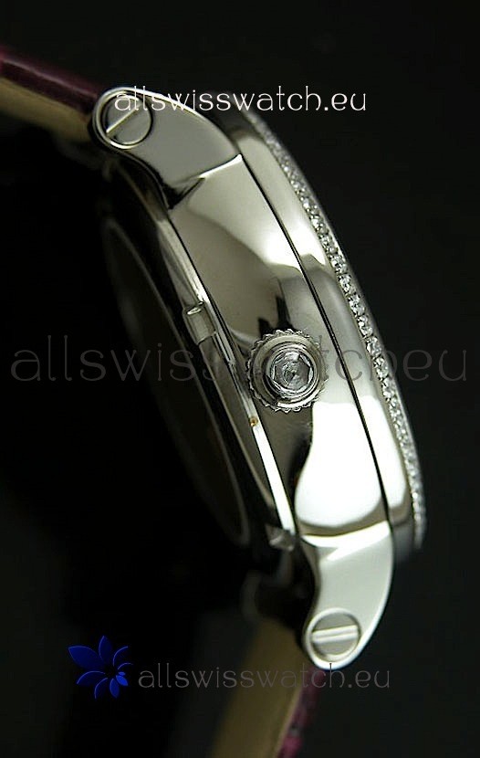 IMG_9081 Cartier Ronde de Tourbillon Diamond in Purple Strap Replica 4