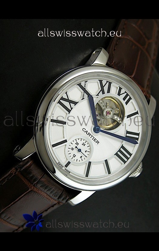 IMG_9081 Ballon De Cartier Flying Tourbillon - Brown Strap Replica 4