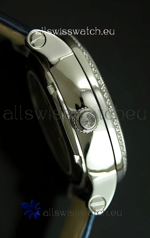 IMG_9081 Cartier Ronde de Tourbillon Diamond in Blue Strap Replica 4