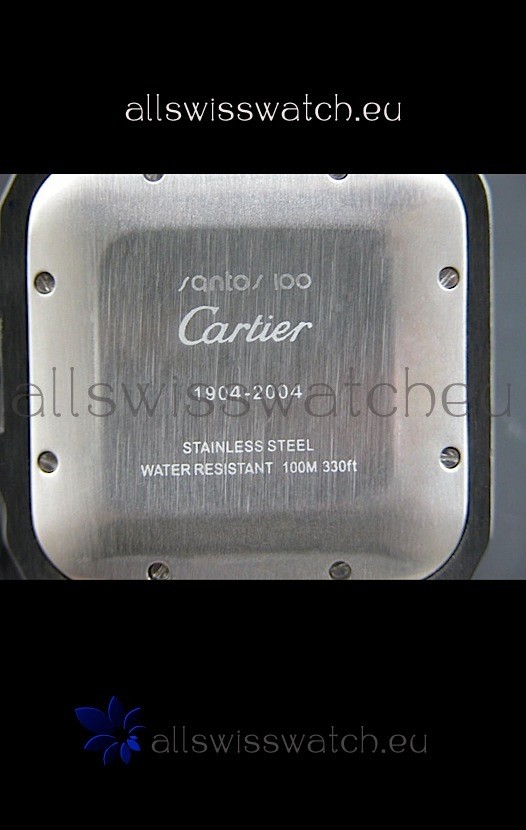 IMG_9081 Cartier Santos 100 in Black Dial Replica 4