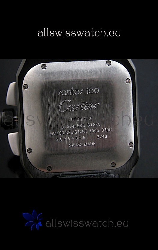 IMG_9081 Cartier Santos 100 in Black Dial Replica 4