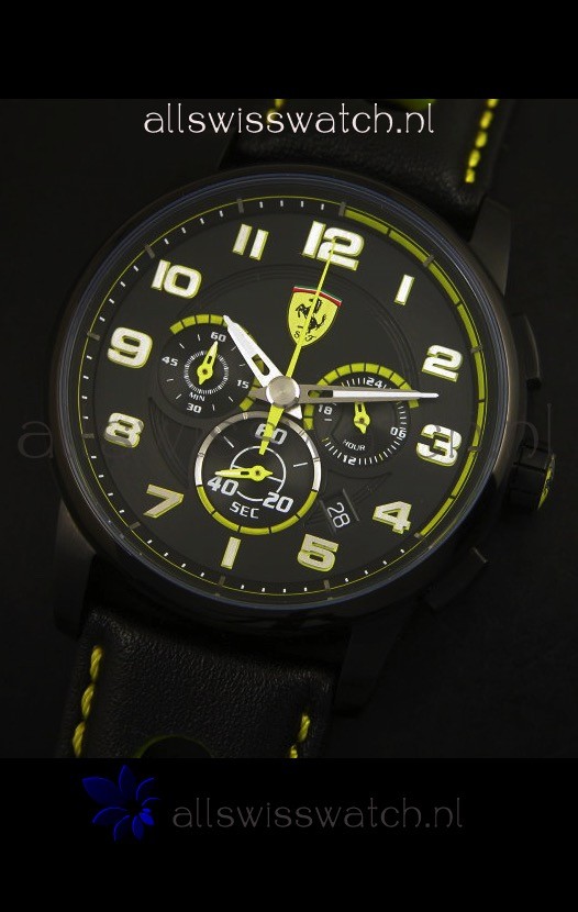 IMG_9081 Scuderia Ferrari Heritage Chronograph in Black Steel Replica 4