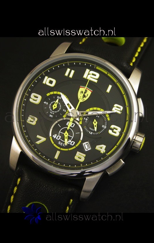 IMG_9081 Scuderia Ferrari Heritage Chronograph in Steel Case Replica 4