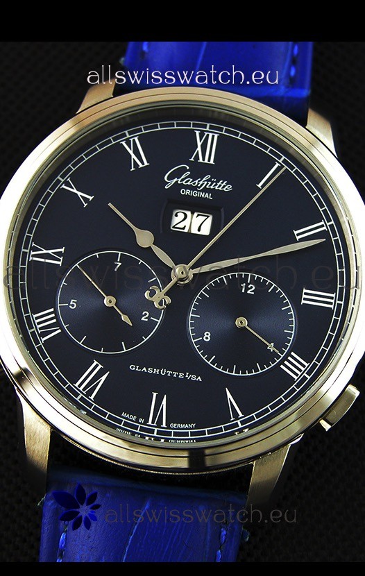IMG_9081 Glashuette Dual Sub Dial in Blue Dial Replica 4