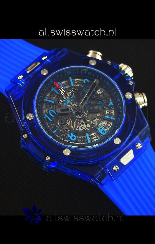 IMG_9081 Hublot Big Bang Unico Blue Sapphire Quartz 45MM Replica 4