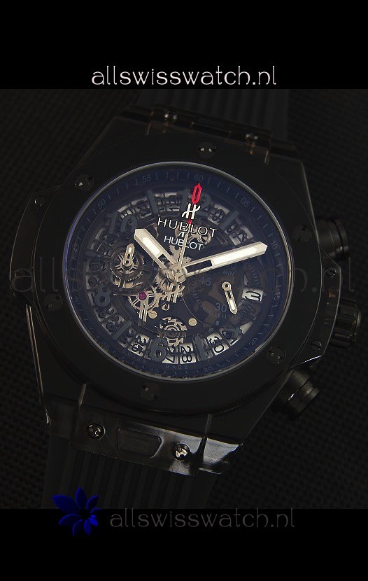 IMG_9081 Hublot Big Bang Unico All Black Sapphire Quartz 45MM Replica 4