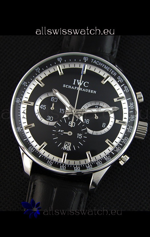 IMG_9081 IWC Schaffhausen Quartz Movement in Black Dial Replica 4