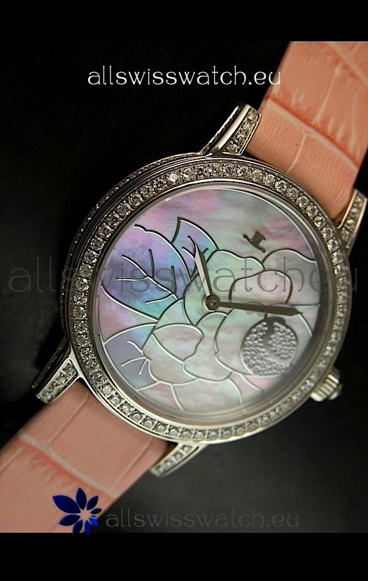 IMG_9081 Jaeger LeCoultre Quartz Movement Ladies - Pink Dial Replica 4