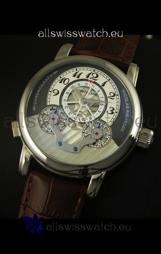 IMG_9081 Mont Blanc Nicolas Riessec Stainless Steel Case in Grey Dial Replica 4