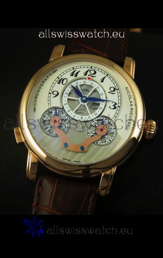IMG_9081 Mont Blanc Nicolas Riessec Rose Gold Case in White Dial Replica 4