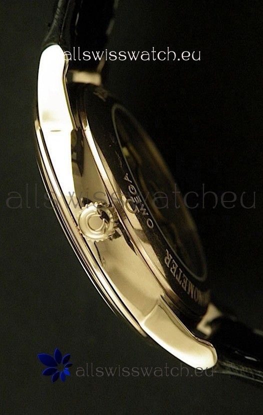 Omega DeVelie Co-Axial Chronometer Rose Gold in Black Dial Replica 4