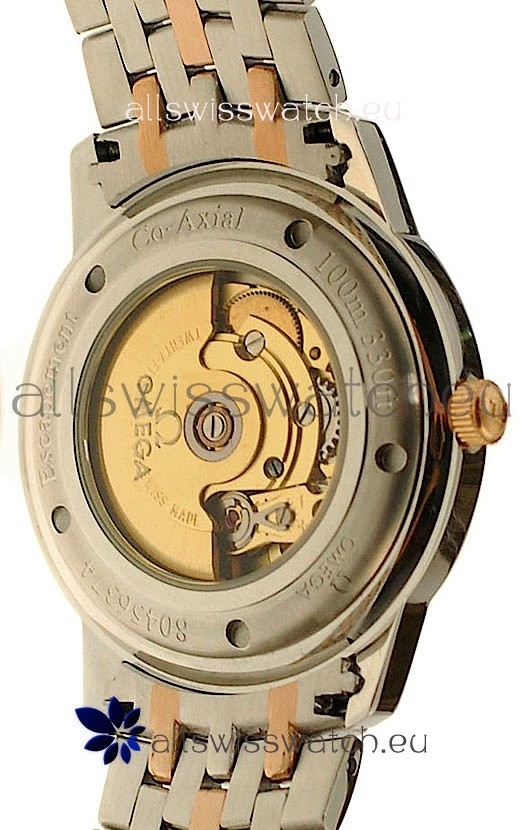 IMG_9081 Omega Co-Axial Deville Rose Gold in Rose Gold Stick Markers Replica 4