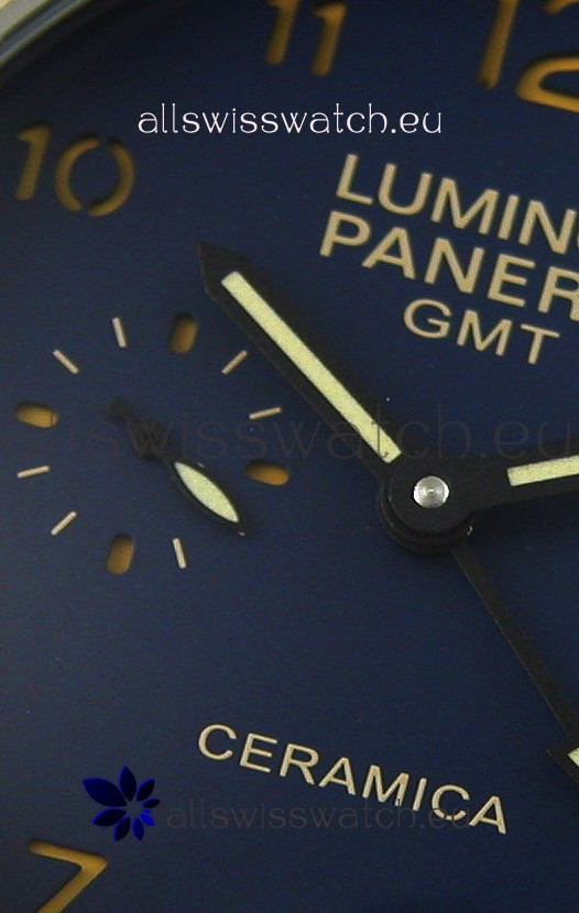 IMG_9081 Panerai Luminor Marina GMT Ceramica Stainless Steel Replica 4