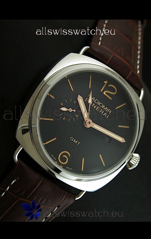 IMG_9081 Panerai Radiomir PAM421 GMT in Black Dial Replica 4