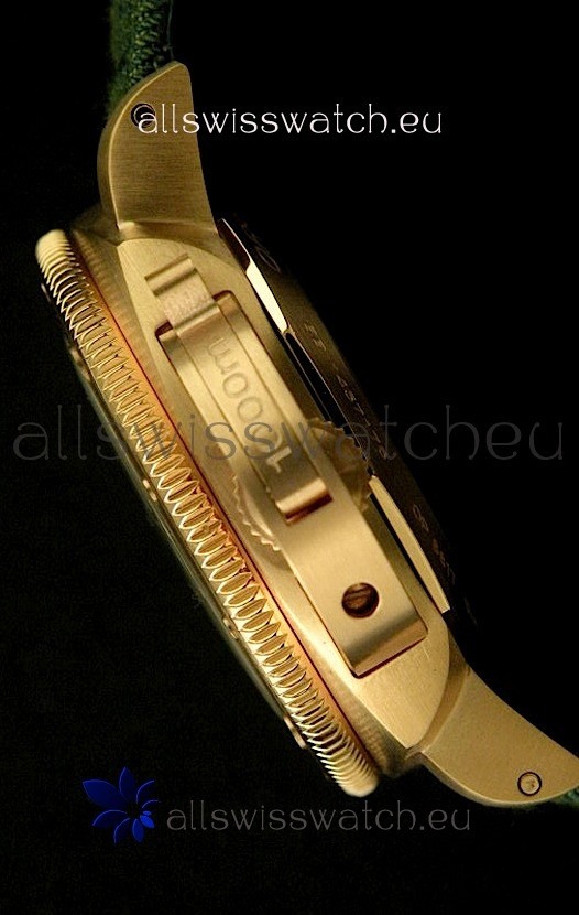 IMG_9081 Panerai Luminor Submersible 1000M Automatic Rose Gold in Green Dial Replica 4