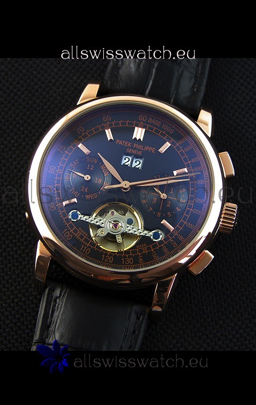 IMG_9081 Patek Philippe Tourbillon in Pink Gold Case Black dial Replica 4