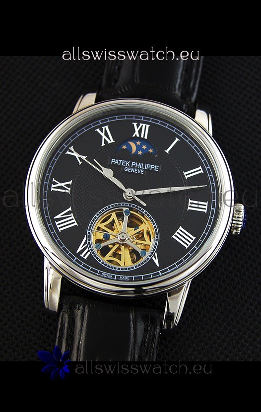 IMG_9081 Patek Philippe MoonPhase Tourbillon Black Dial Replica 4