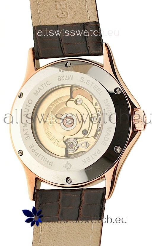 IMG_9081 Patek Philippe Geneve Pink Gold in White Dial Replica 4