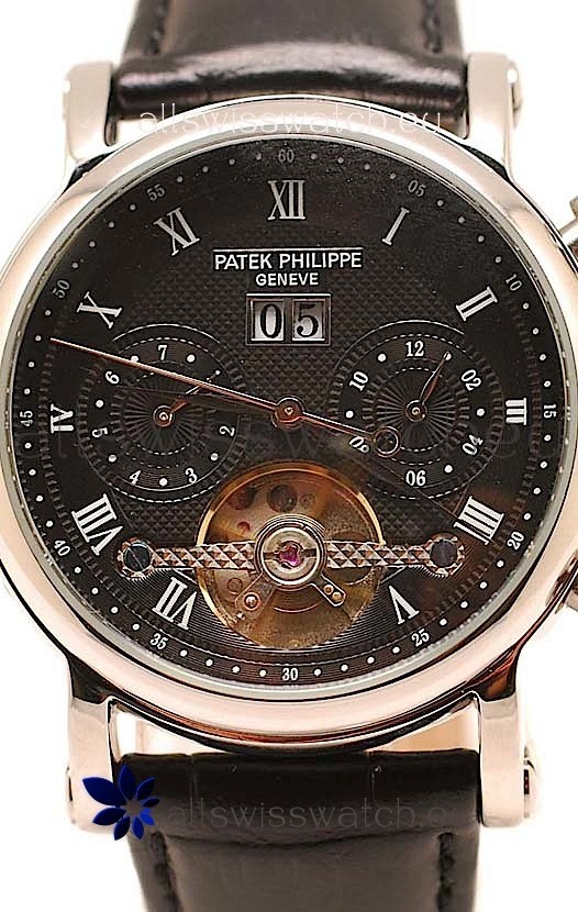 IMG_9081 Patek Philippe Grand Complications Tourbillon in Black Dial Replica 4