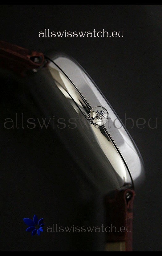 IMG_9081 Patek Philippe Mens Golden Elipse in Brown Dial Replica 4