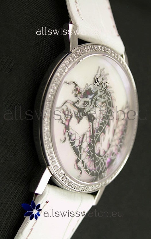 IMG_9081 Piaget Mecanique Dragon in White Leather Strap Replica 4