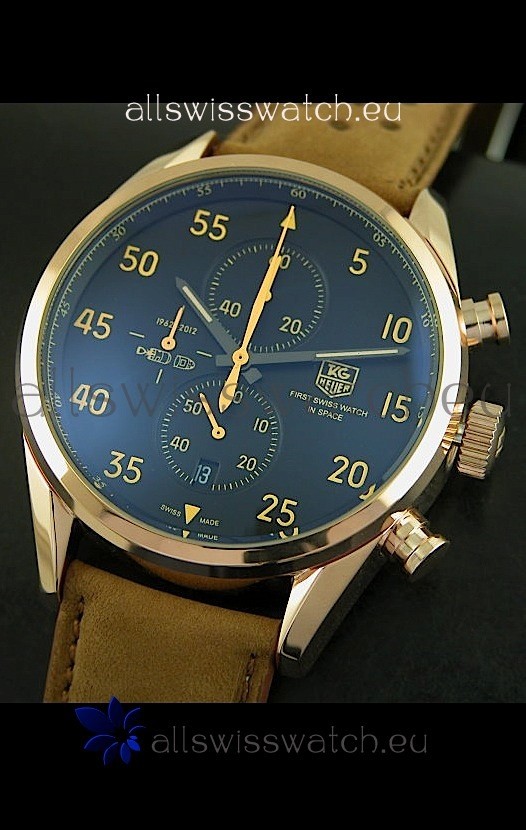 Tag Heuer Carrera 1887 SpaceEX Edition Quartz in Pink Gold Replica 4