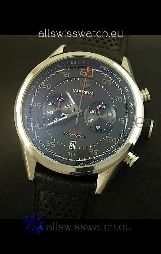 IMG_9081 Tag Heuer Carrera Calibre 36 Flyback Black Dial - Quartz Movement Replica 4