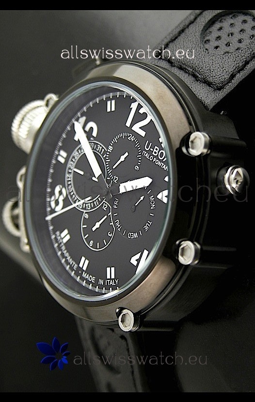 IMG_9081 U-Boat Flightdeck Rattrapante Automatic in Black Dial Replica 4