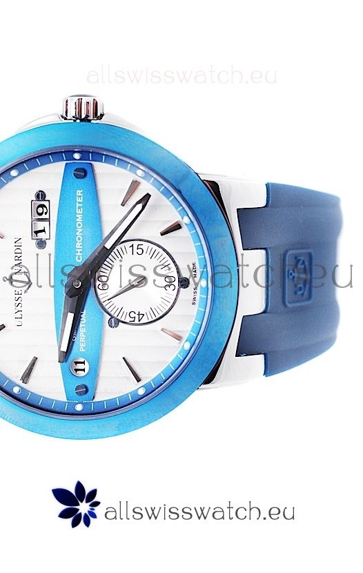 IMG_9081 Ulysse Nardin Executive Dual Time in Persian Blue Bezel Replica 4