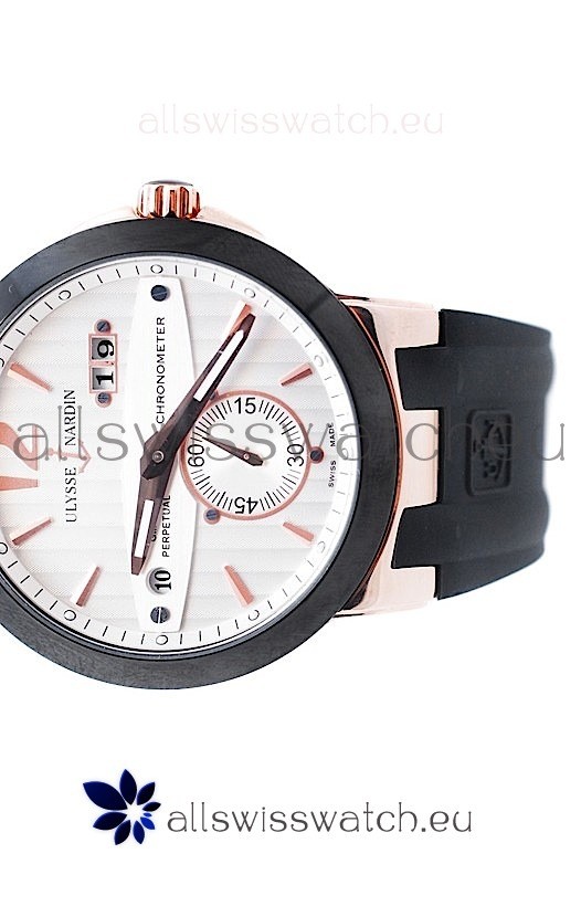 IMG_9081 Ulysse Nardin Executive Dual Time Rose Gold in Black Bezel Replica 4