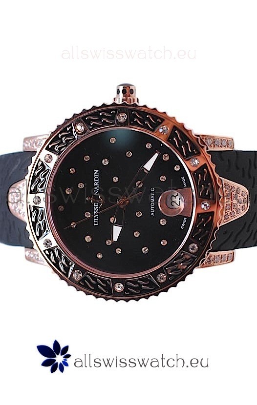 IMG_9081 Ulysse Nardin Diver Starry Night Pink Gold Replica 4