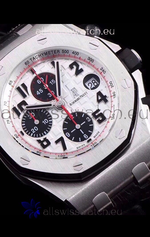 IMG_9081 Audemars Piguet Royal Oak Offshore Chronograph Panda - 1:1 Mirror Ultimate Edition - Updated Version with 3126 Movement Replica 5
