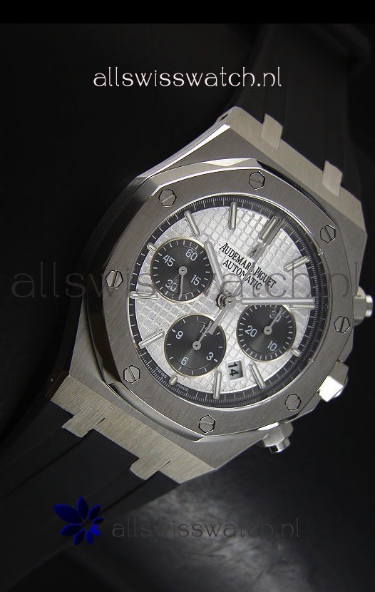 IMG_9081 Audemars Piguet Royal Oak Chronograph in Stainless Steel Case White Dial Replica 5