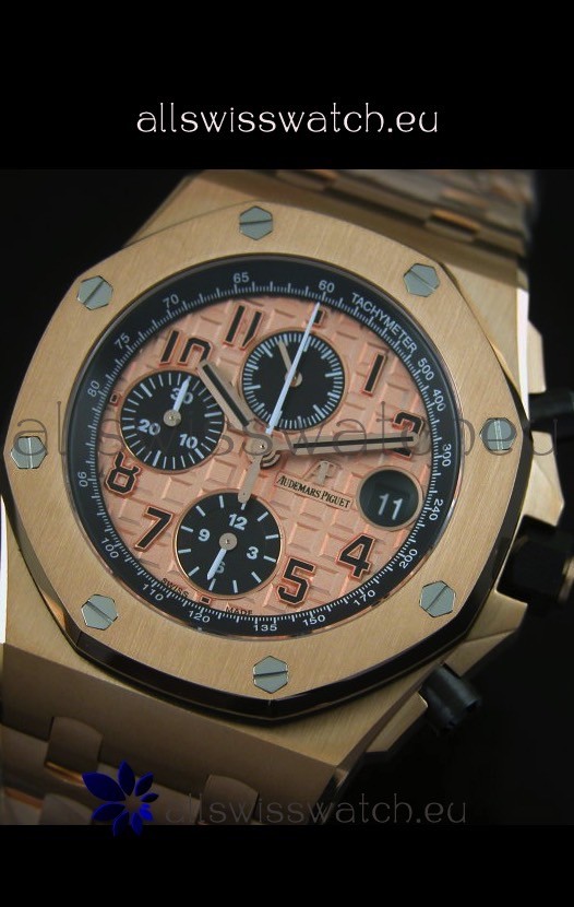 IMG_9081 Audemars Piguet Royal Oak Offshore THEMES Pink Gold Casing Replica 5