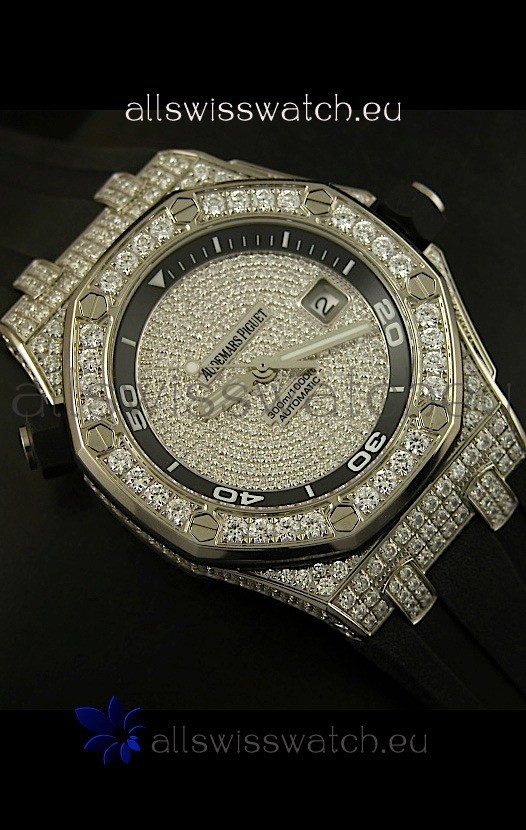 IMG_9081 Audemars Piguet Royal Oak Offshore Diver - Iced out Edition Replica 5