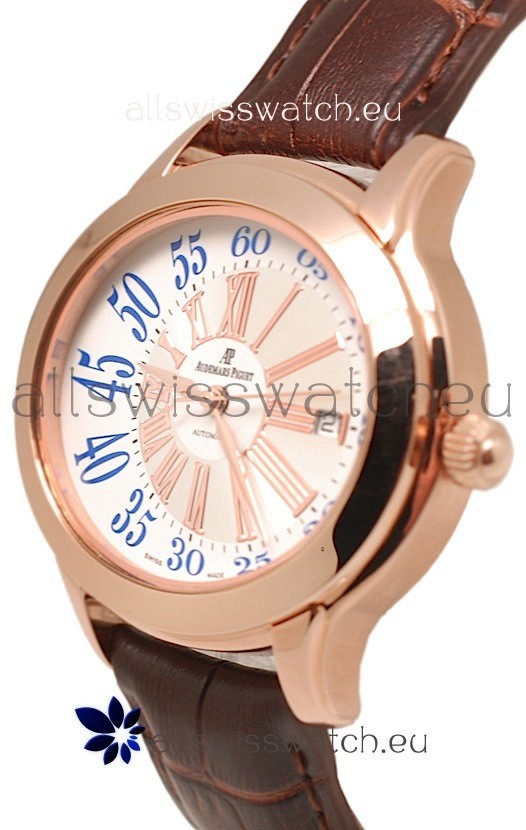 IMG_9081 Audemars Piguet Millenary Hour and Minute Swiss Rose Gold Replica 5