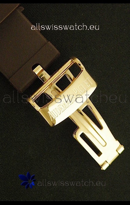 IMG_9081 Audemars Piguet Royal Oak Ladies Alinghi Limited Edition Gold in Maroon Dial Replica 5