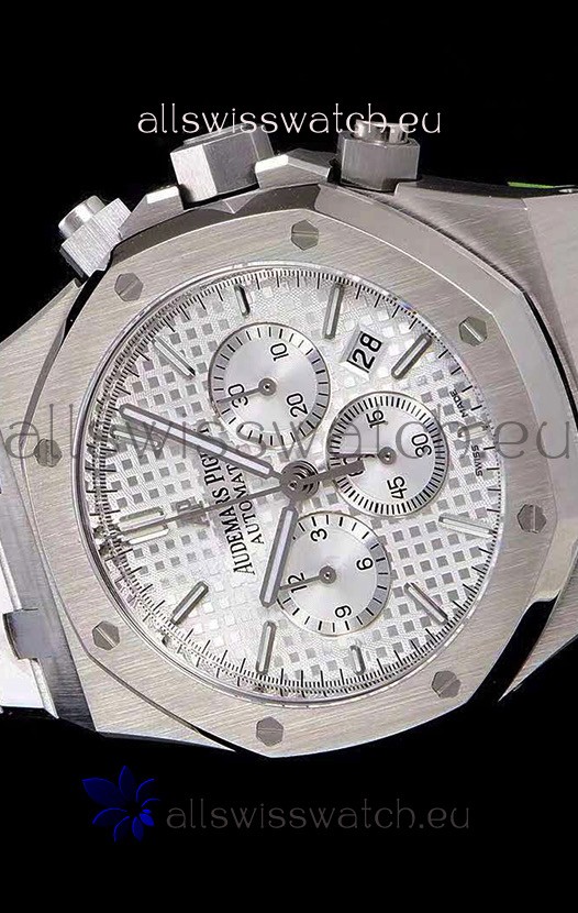 IMG_9081 Audemars Piguet Royal Oak Chronograph White Dial 904L Steel 1:1 Mirror Replica 5
