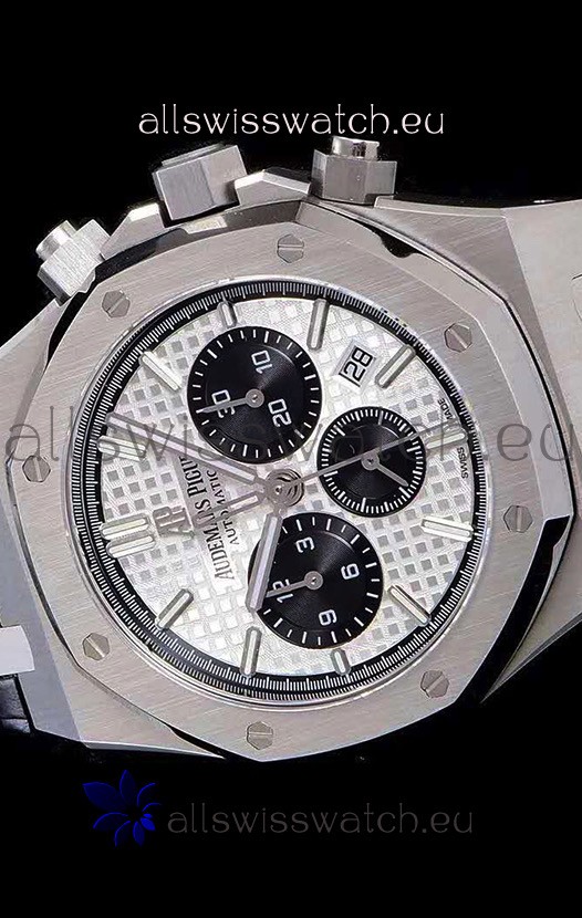 IMG_9081 Audemars Piguet Royal Oak Chronograph White Dial 904L Steel 1:1 Mirror Replica 5