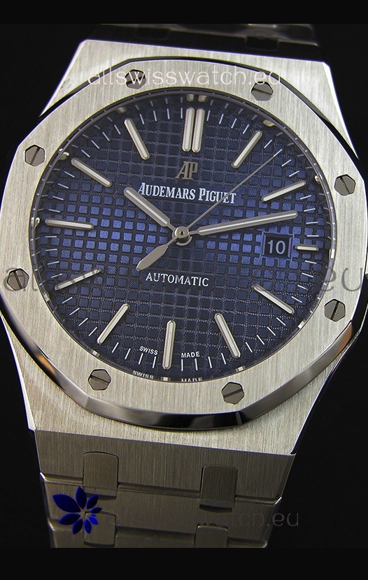 IMG_9081 Audemars Piguet Royal Oak 41MM Blue Dial Steel Strap - 1:1 Mirror Ultimate Edition Replica 5