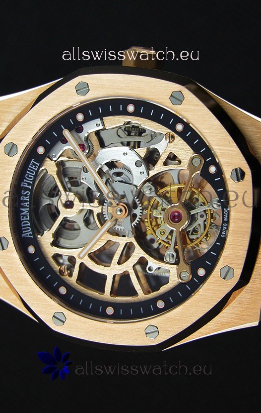 IMG_9081 Audemars Piguet Royal Oak Tourbillon Extra-Thin Openworked Rose Gold Replica 5