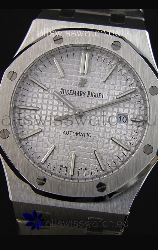 IMG_9081 Audemars Piguet Royal Oak 41MM Silver Dial Steel Strap - 1:1 Mirror Ultimate Edition Replica 5