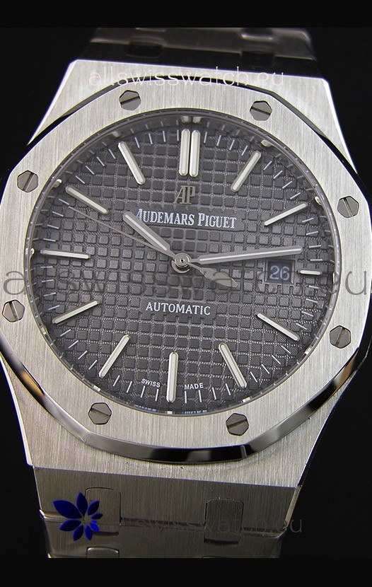 IMG_9081 Audemars Piguet Royal Oak 41MM Grey Dial Steel Strap - 1:1 Mirror Ultimate Edition Replica 5